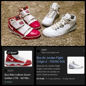 Nike Zoom Soldier III Team Bank Red/White + Jordan Flight Origin 2 - sz 10.5 Lot